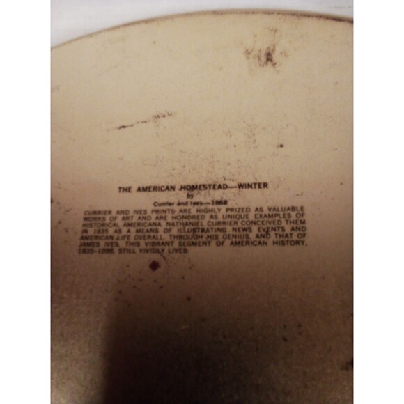 American Homestead Winter 10 Serving Tray By Currier And Ives - Picture 14 of 16